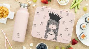 Bec and Bello Eliza Bento Box Styled with Water Bottle